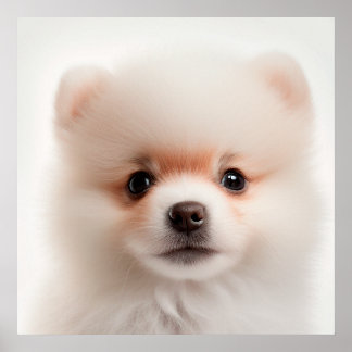 Póster Retrato de cachorro de Pomerania lindo