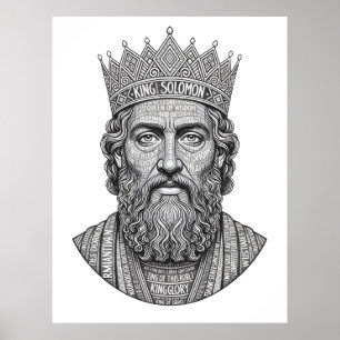 Póster Retrato de Caligrafía del Rey Salomón - Escritura