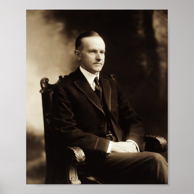 Póster Retrato de Calvin Coolidge (Frente)