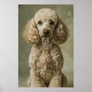 Póster Retrato de Caniche con una Mirada Atenta