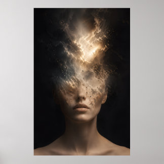Póster Retrato de Cara Disolviéndose Etéreo | Espíritu Su