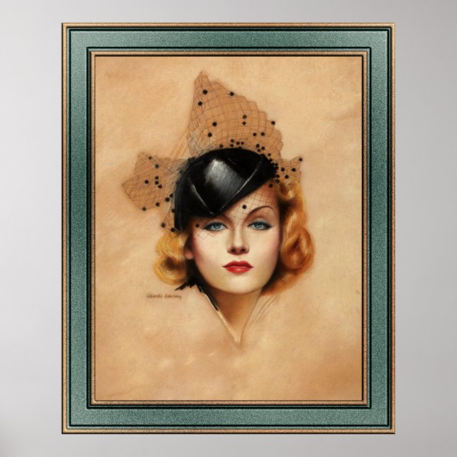 Póster Retrato de Carole Lombard de Charles Gates Sheldon (Frente)