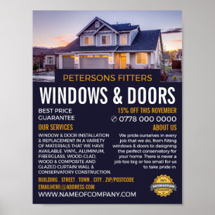 Póster Retrato de casa, Windows & Door Fitter Company