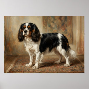 Póster Retrato de Cavalier King Charles Spaniel de pie Po