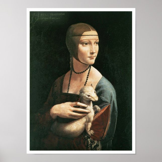 Póster Retrato de Cecilia Gallerani, Dama con un Ermio (Frente)