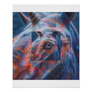 Póster Retrato de cerca del ojo de unicornio fractal