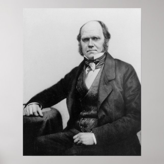 Póster Retrato de Charles Darwin, 1854 (Frente)