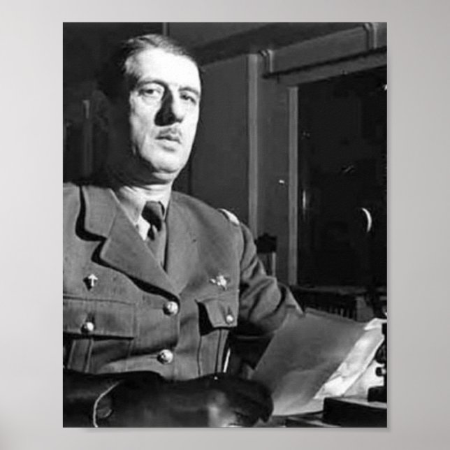 Póster Retrato de Charles De Gaulle (Frente)