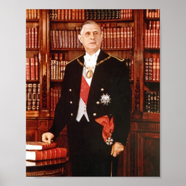 Póster Retrato de Charles De Gaulle (Frente)