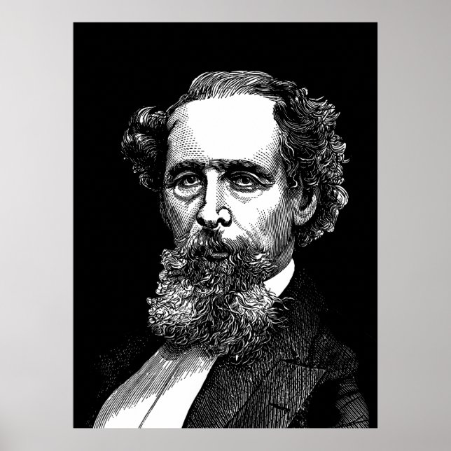 Póster Retrato de Charles Dickens (Frente)