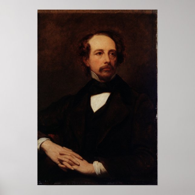 Póster Retrato de Charles Dickens 1855 (Frente)