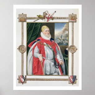 Póster Retrato de Charles Howard (1536-1624) 2do Barón o