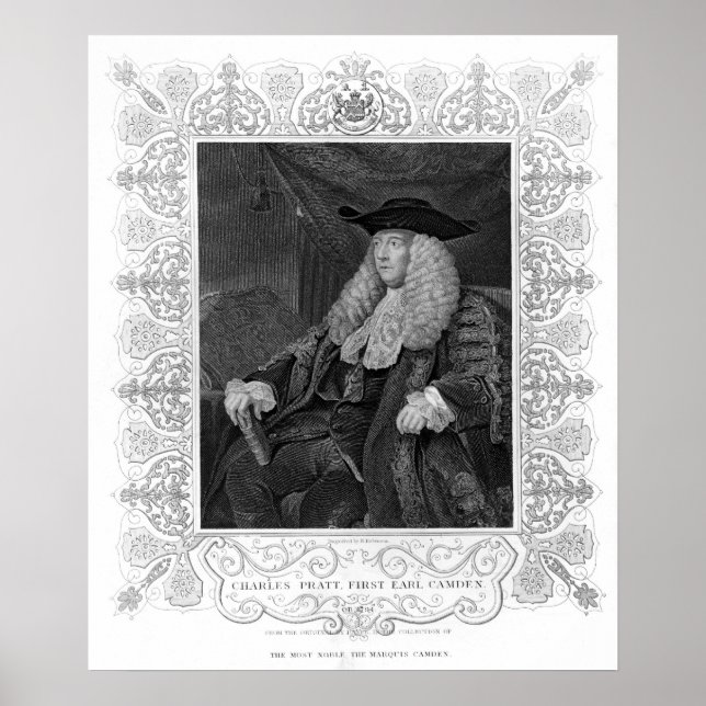 Póster Retrato de Charles Pratt, primer Earl Camden (Frente)