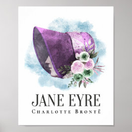 Póster Retrato de Charlotte Bronte de Richmond con flores