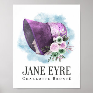 Póster Retrato de Charlotte Bronte de Richmond con flores