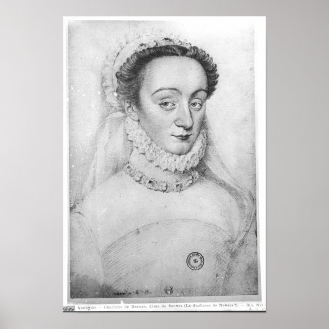 Póster Retrato de Charlotte de Beaune Dame de (Frente)