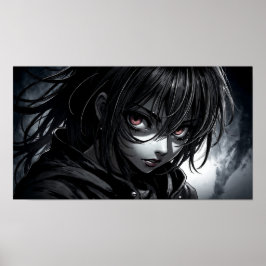 Póster Retrato de chica anime intensa