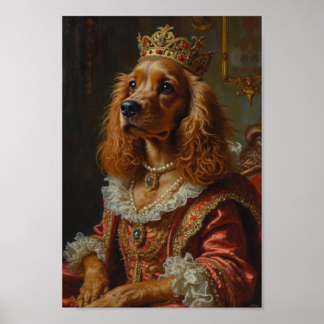 Póster Retrato de Cocker Spaniel Real (Frente)