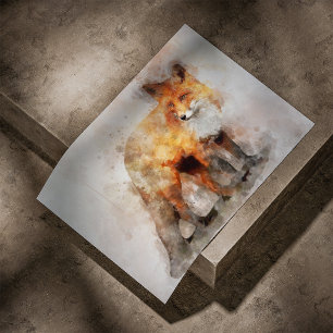 Póster Retrato de color rojo Fox 04