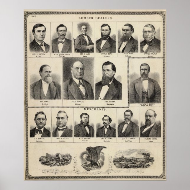Póster Retrato de comerciantes de madera, Minnesota (Frente)