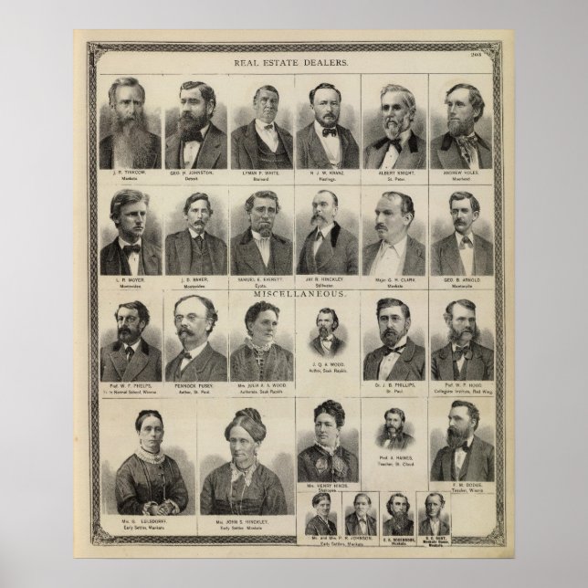 Póster Retrato de comerciantes inmobiliarios de Minnesota (Frente)