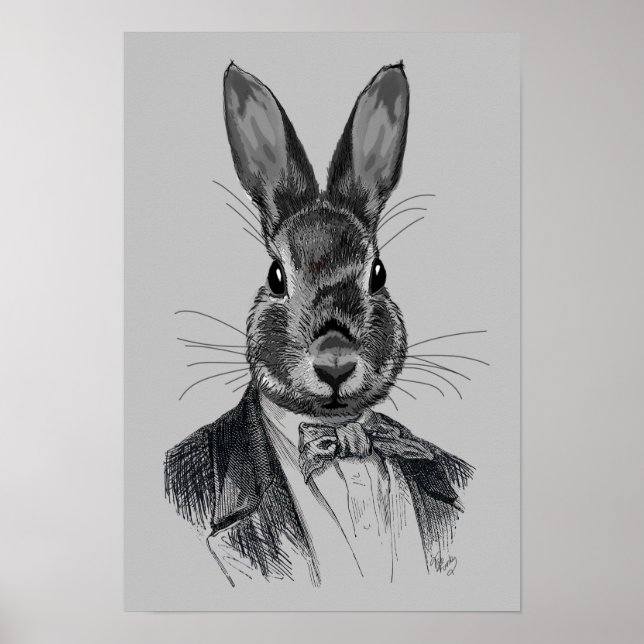 Póster Retrato De Conejo En Suit (Frente)
