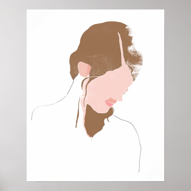 Póster Retrato de contorno moderno (Frente)