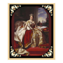 Retrato de coronación de la Reina Victoria con bor