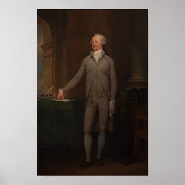 Póster Retrato de cuerpo entero de Alexander Hamilton (Frente)