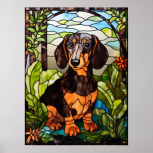 Póster Retrato de Dachshund Adorable