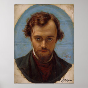 Póster Retrato de Dante Gabriel Rossetti a los 22 años
