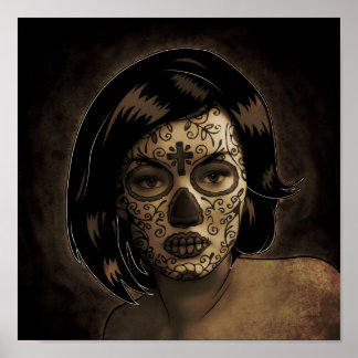 Póster Retrato de Dia De Los Muertos