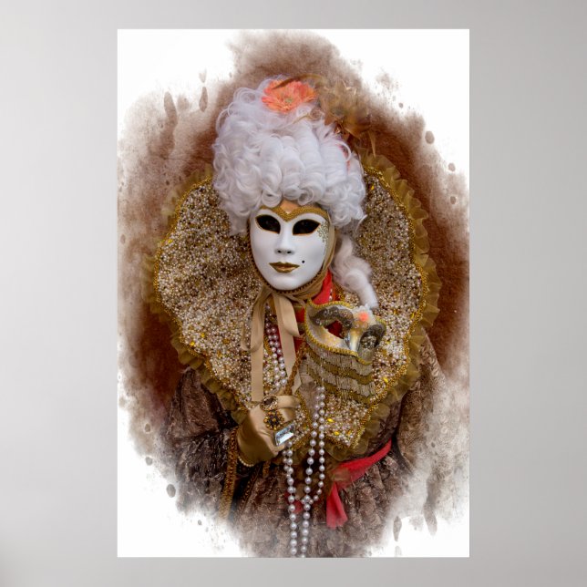 Póster Retrato de disfraces de carnaval, Venecia (Frente)