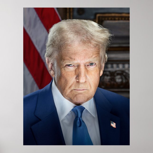 Póster Retrato de Donald Trump, presidente de Estados Uni (Frente)