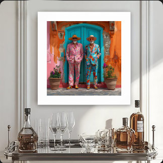 Póster Retrato de dos caballeros extravagantes