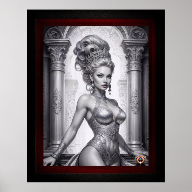 Póster Retrato de Drusella Arkaevis AI Art de Xzendor7 (Frente)