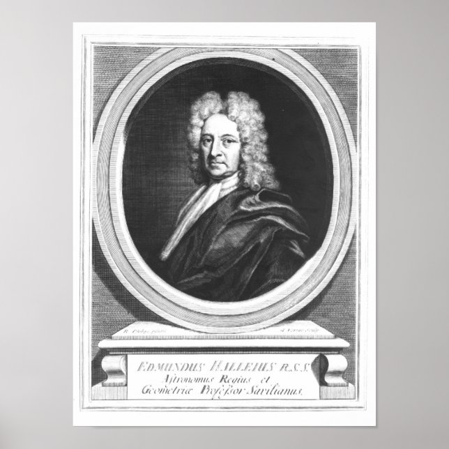 Póster Retrato de Edmond Halley (Frente)
