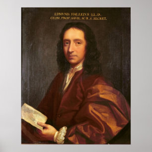Póster Retrato de Edmundo Halley, c.1687