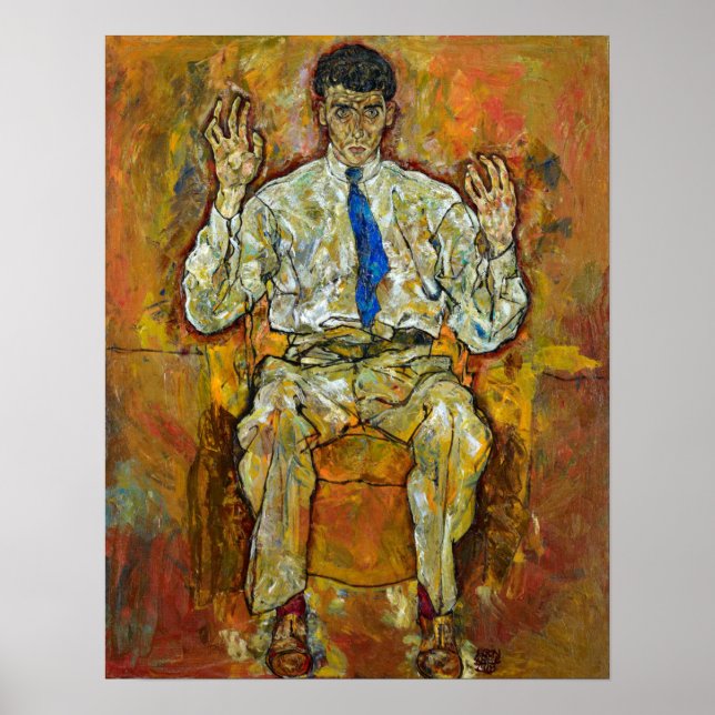 Póster Retrato de Egon Schiele de Paris von Gütersloh (Frente)