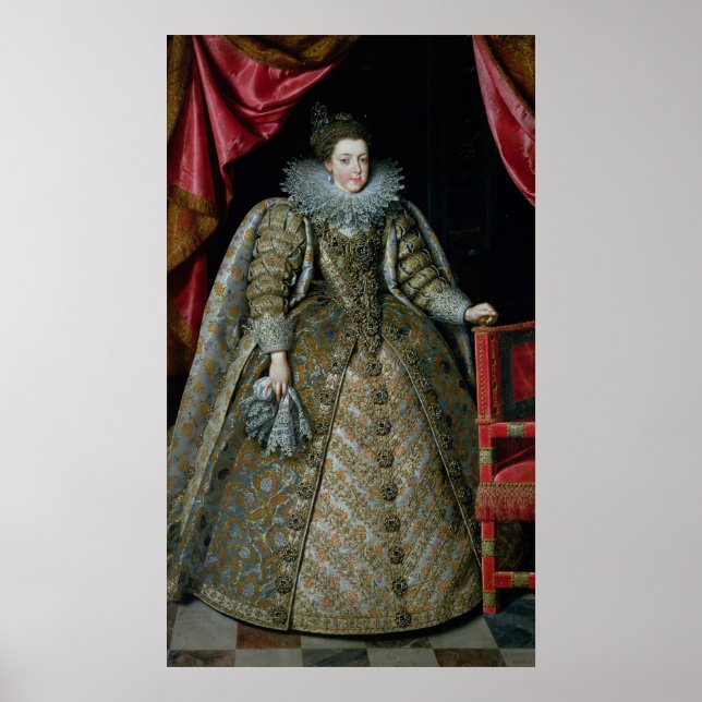 Póster Retrato de Elisabeth de Francia 1615 (Frente)