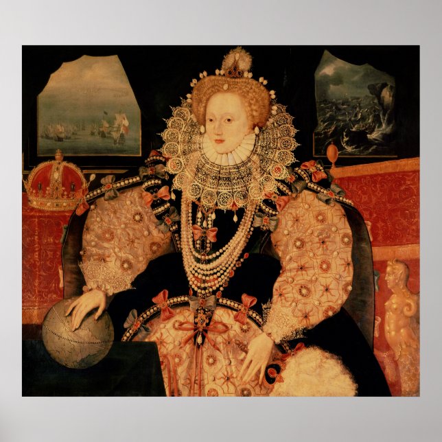 Póster Retrato de Elizabeth I, Armada, c.1588 (Frente)