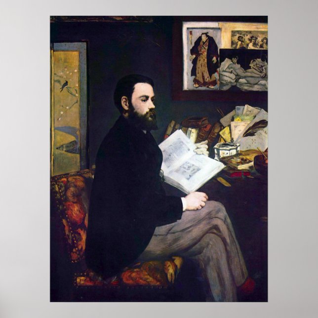 Póster Retrato de Emile Zola por Edouard Manet (Frente)
