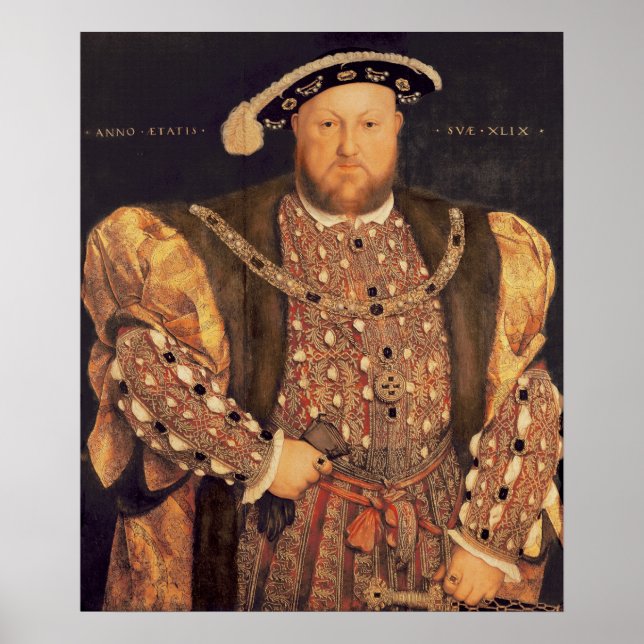 Póster Retrato de Enrique VIII de 49 años, 1540 (Frente)