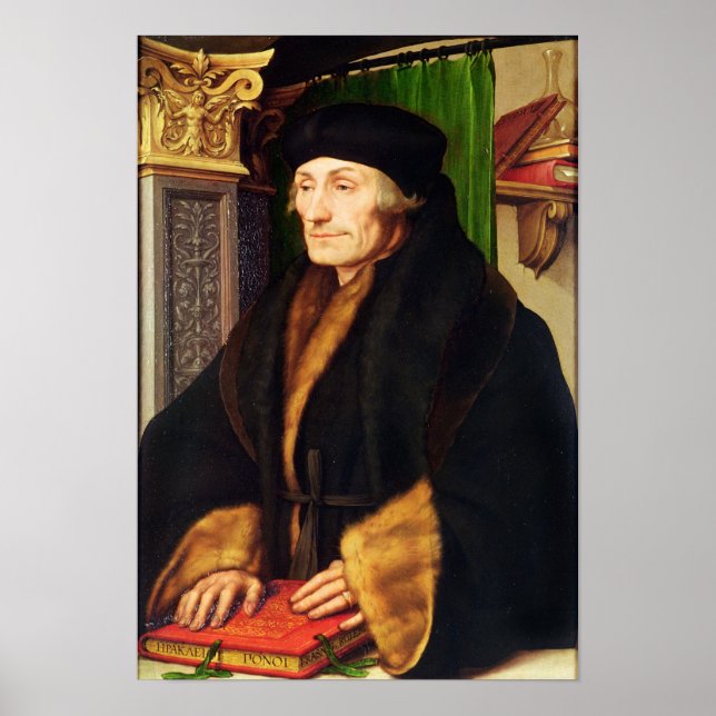 Póster Retrato de Erasmus, 1523 (Frente)