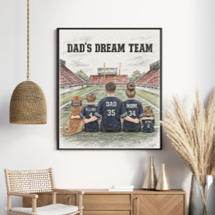 Póster Retrato de familia de fútbol El equipo de ensueño 