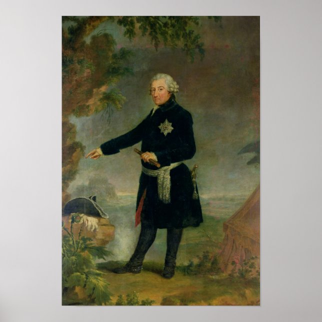 Póster Retrato de Federico II el Grande, 1772 (Frente)