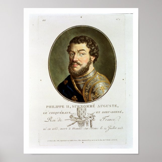 Póster Retrato de Felipe II, llamado Agustus, Rey de Fr (Frente)