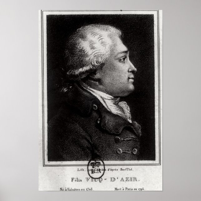 Póster Retrato de Felix Vicq d'Azyr (Frente)
