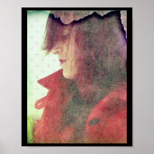 Póster Retrato De Fotografía Filtrada De La Mujer En El P