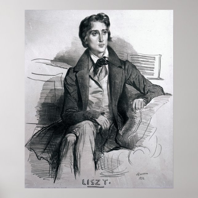 Póster Retrato de Franz Liszt agosto 1832 (Frente)